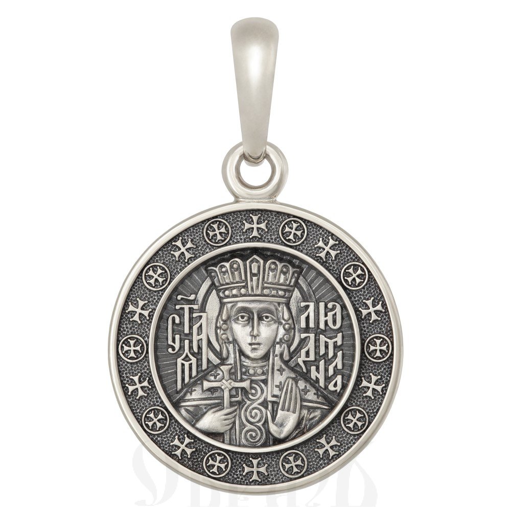 образок «святая мученица людмила, княгиня чешская», золото 585 пробы красное (арт. 202.685-3)