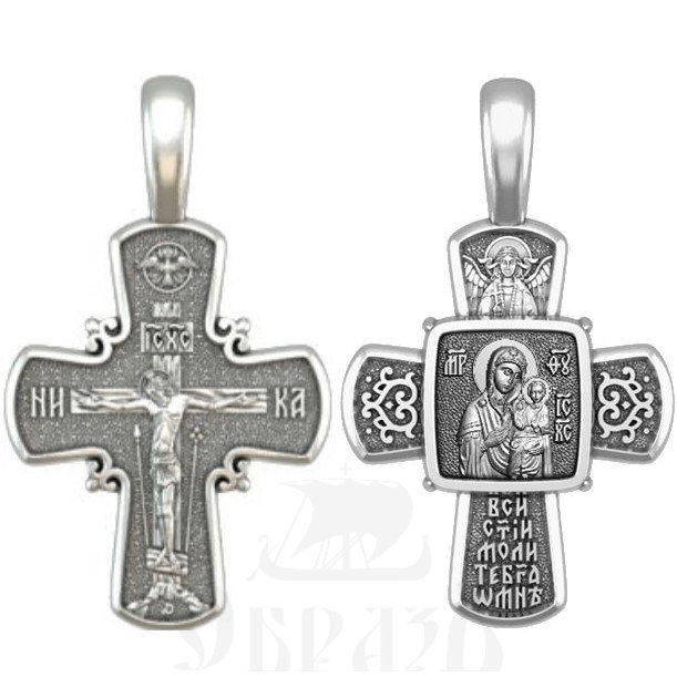 крест божия матерь смоленская, серебро 925 проба (арт. 33.110)