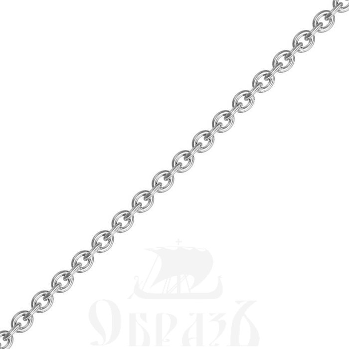 цепь плетение "кобра" серебро 925 пробы с родиевым покрытием (арт. нц 22-034-3 d0,50)